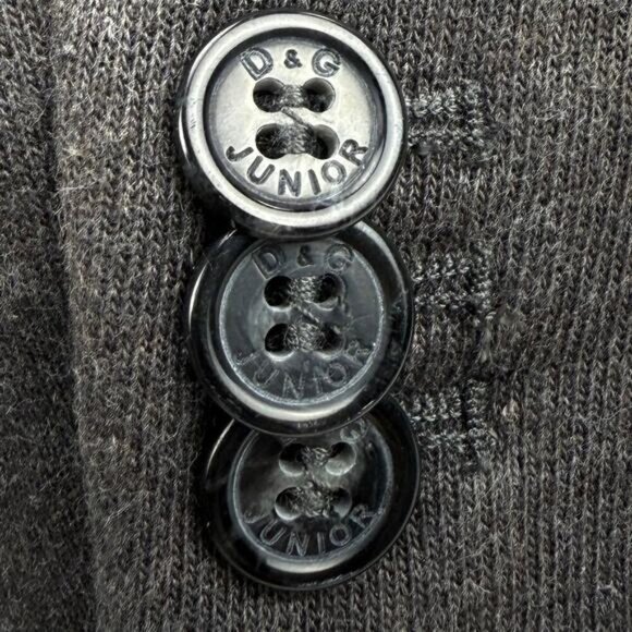 DOLCE & GABBANA Junior Cotton 2 Button Pinstripe Blazer Sz 7/8 Grey - Picture 9 of 9